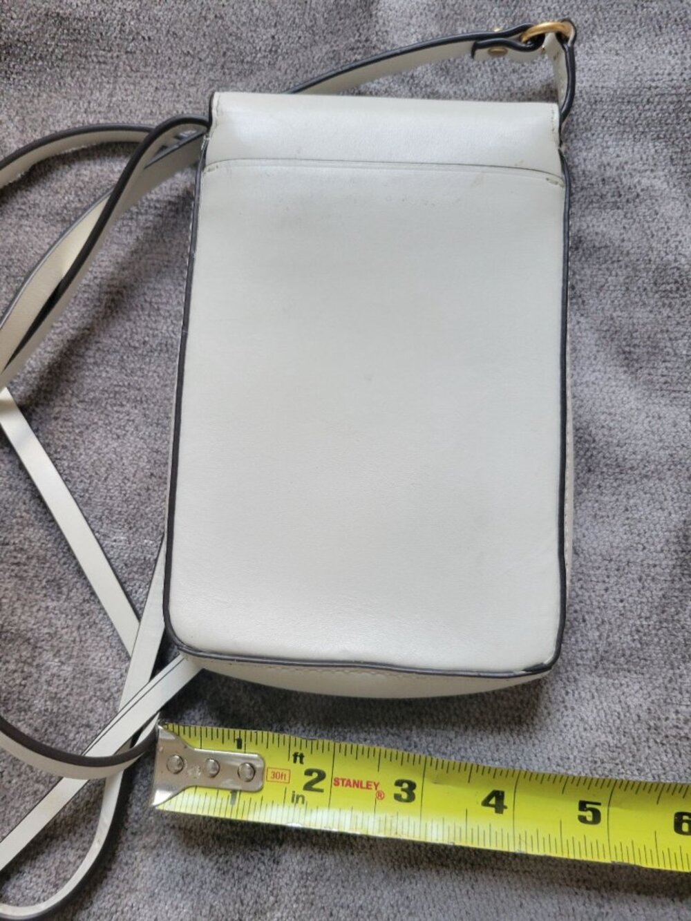 Tory Burch Miller phone Crossbody Bag Ivory leather Double T Logo Cellphone - Picture 7 of 11